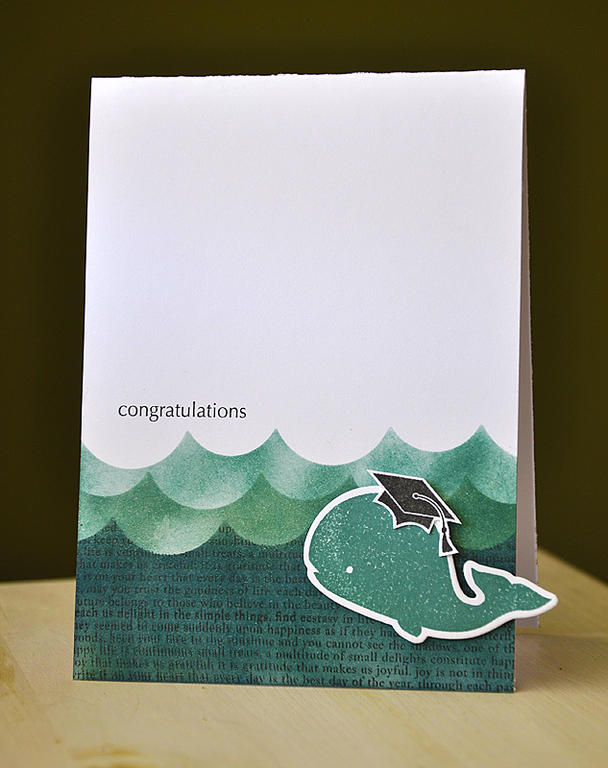 Stamps:  Whale Wishes, Tag-its #4 &amp; Background Basics: Text Style<br />
Ink:  Ocean Tides,...