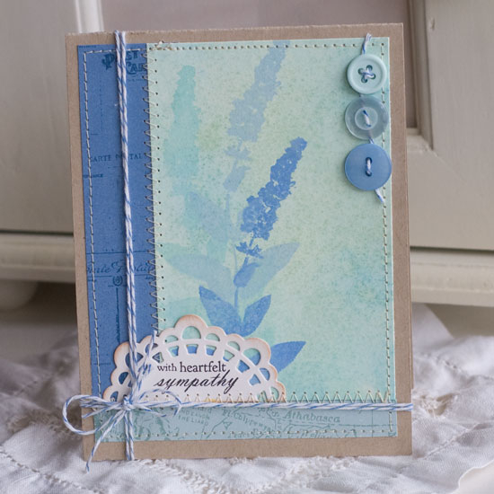 Stamps:  Wildflower Garden<br />
Ink:  True Black, Aqua Mist, Spring Rain, Ballet Blue...