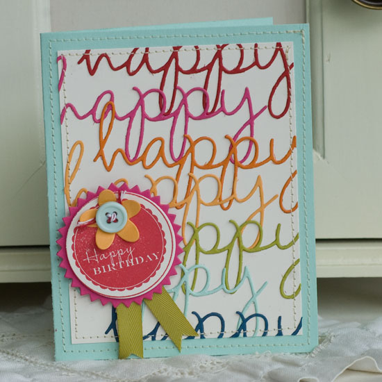 Stamps:  2011 Birthday Tags<br />
Ink:  Pure Poppy<br />
Cardstock:  Vintage Cream, Pure...