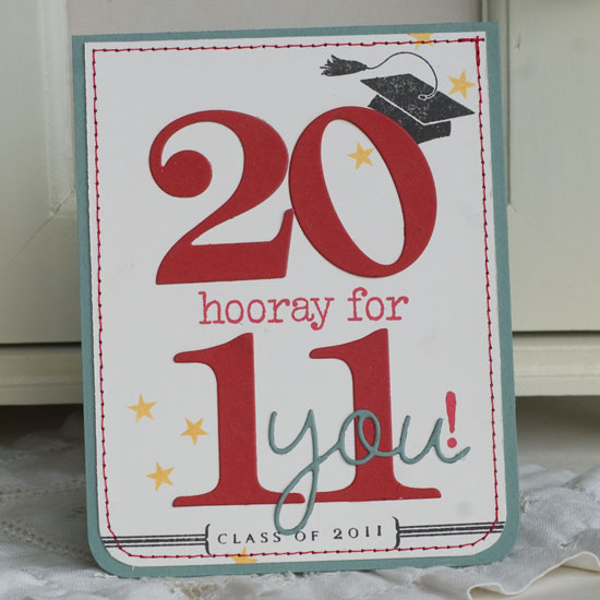 Stamps:  Wonderful Words Additions, For the Graduate, Star Prints<br />
Ink:  Pure Poppy, True...