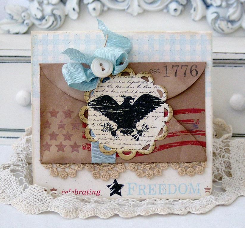 Papertrey Ink Supplies Used:<br />
Stamps:<br />
est. 1776 and Background Basics:  Gingham<br...