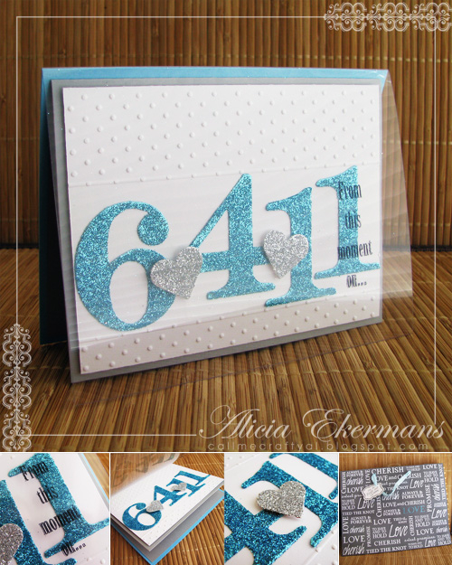 Clear Front Wedding Card - By The Numbers Dies