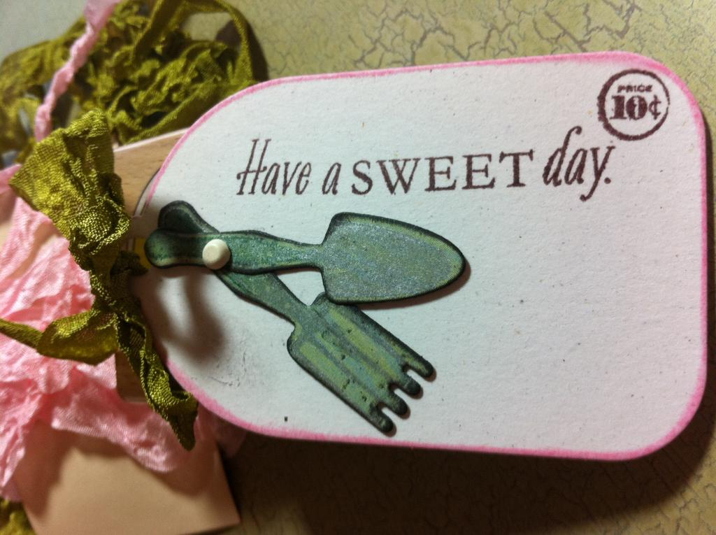 Garden Variety stamps and tag die. to go with Birthday card.