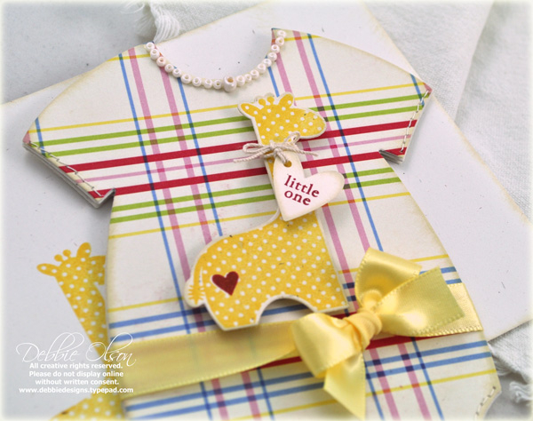 Stamps: Sweet Baby, Tiny Tags<br />
Cardstock: Rustic White<br />
Ink: Summer Sunrise and...