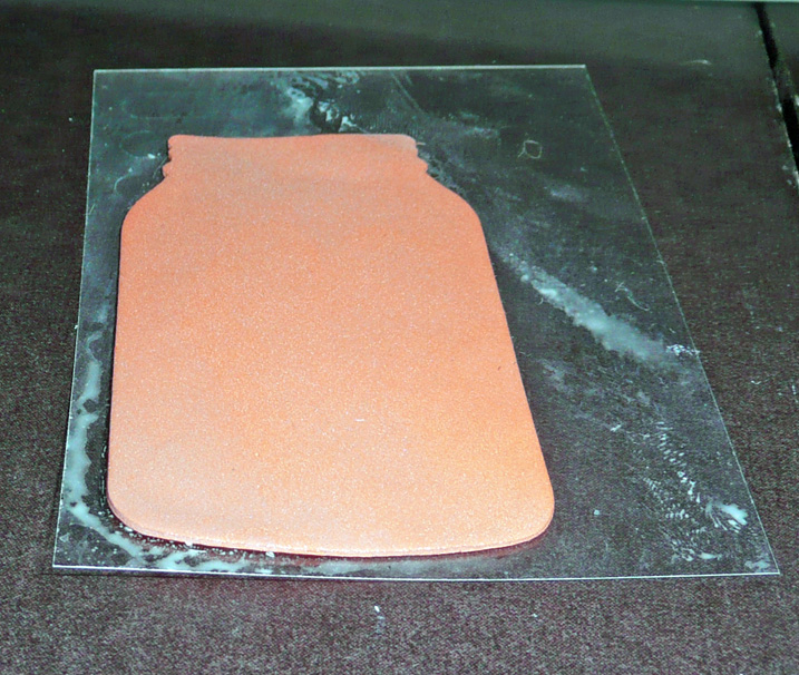 I cut a piece of fun foam with the Friendship Jar Die and then used it as a stamp and stamped...