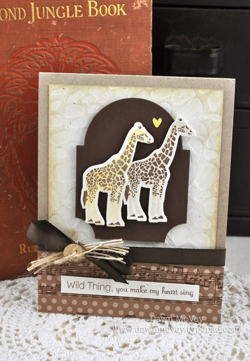 Paper: kraft, rustic cream, dark chocolate, lemon tart, Sweet Symphony<br />
Stamps: It's...