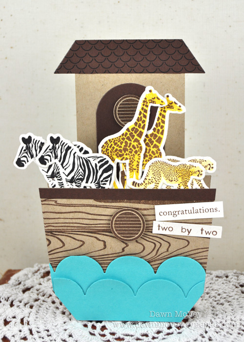 Paper: rustic cream, kraft, dark chocolate, hawaiian shores<br />
Stamps: It's a Jungle...