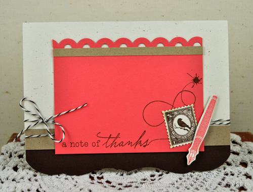 Paper: rustic cream, kraft, dark chocolate, berry sorbet<br />
Stamps: Happy Trails,...