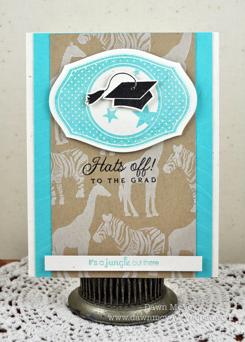 Paper: rustic cream, kraft, hawaiian shores<br />
Stamps: It's a Jungle Out There, For the...
