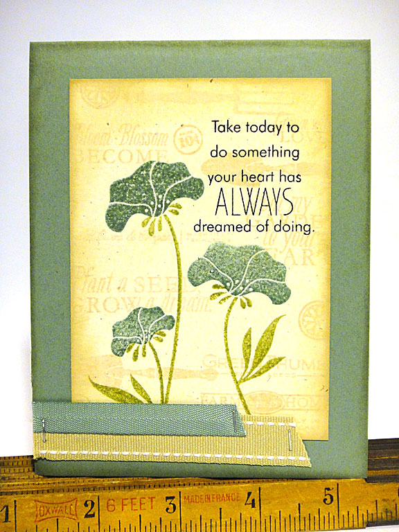 stamps: Daydreamer, Garden Variety<br />
<br />
ink: Ocean Tides, Ripe Avocado, True Black,...