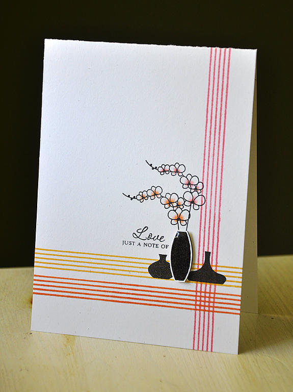 Stamps: Gracious Vases &amp; Background Basics: Retro<br />
Ink: Raspberry Fizz, Summer Sunrise...