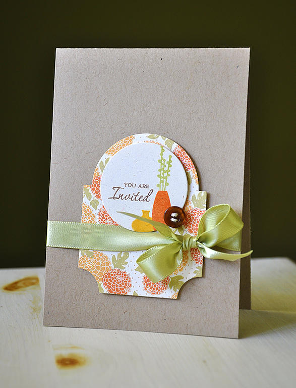 Stamps: Gracious Vases<br />
Ink: Orange Zest, Summer Sunrise, Spring Moss &amp; Dark...