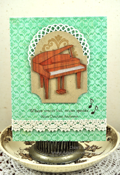 Paper: vintage cream, kraft, Crate Paper - Emma's Shoppe Collection<br />
Stamps: Rhythm...