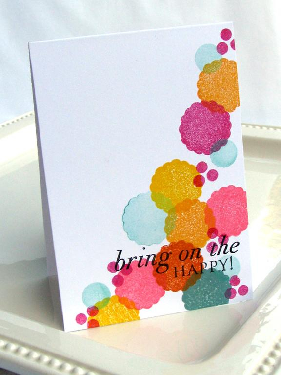 Just a happy little one-layer card!  <br />
It almost looks like balloons floating away to me...