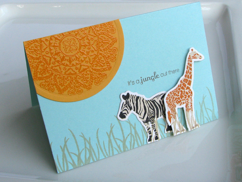 I paired It's a Jungle Out There with Mehndi Medallian to create a very simple landscape...