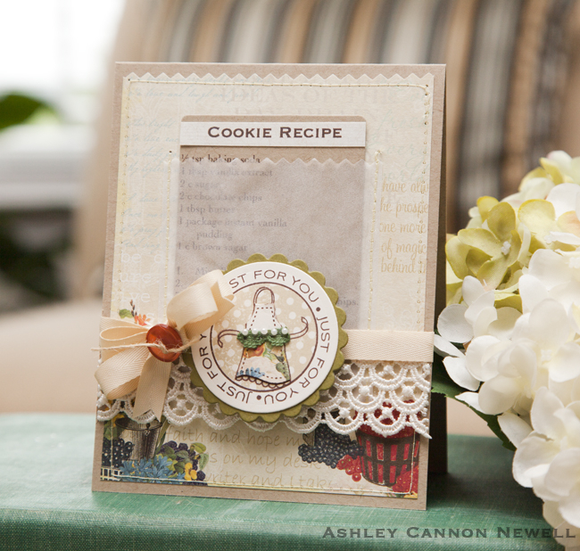 This card using Just for You and Button Card die to share a quick recipe with others.