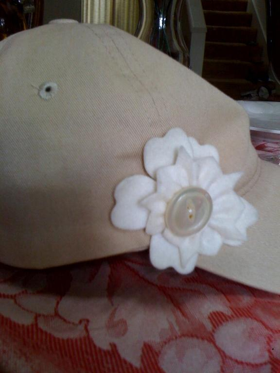 Baseball cap flower pin