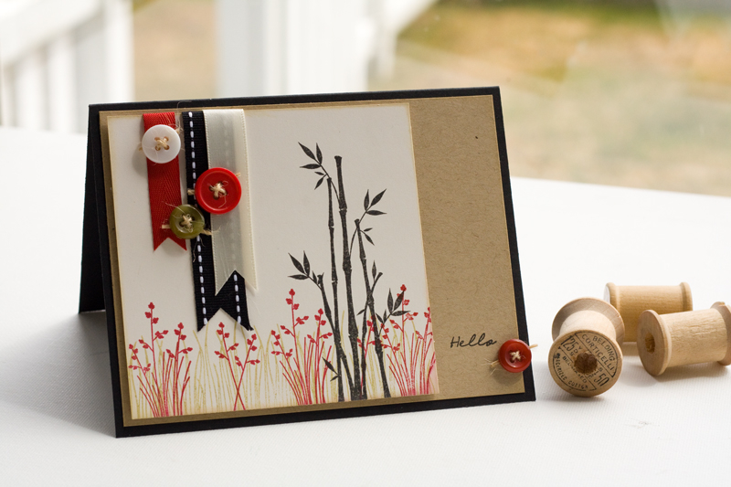 * Stamps- Peaceful Garden<br />
    * Ink-  Pure Poppy, True Black and Haystack<br />
    *...