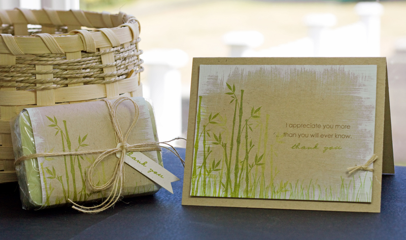 * Stamps- Peaceful Garden and Inside &amp; Out: Thank You<br />
    * Ink- Simply Chartreuse,...