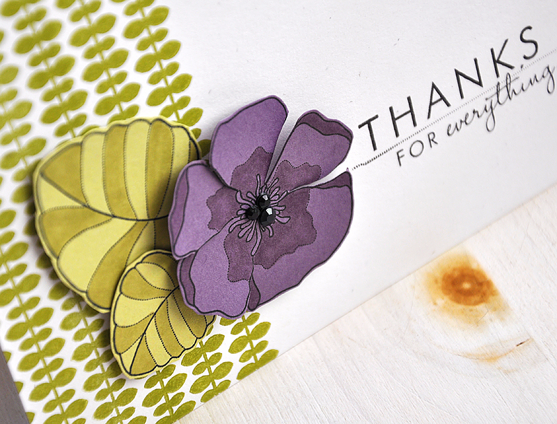 Stamps: Year Of Flowers: Violets &amp; Background Basics: Vines<br />
Ink: Simply Chartreuse...