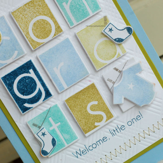 Stamps:  Hanging Out, Alpha Blocks<br />
Ink:  Spring Rain, Ripe Avocado, Spring Moss,...