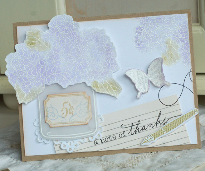 Stamps:  Friendship Jar Summer Fillers, Little Labels, Happy Trails<br />
Ink:  VersaMark, True...