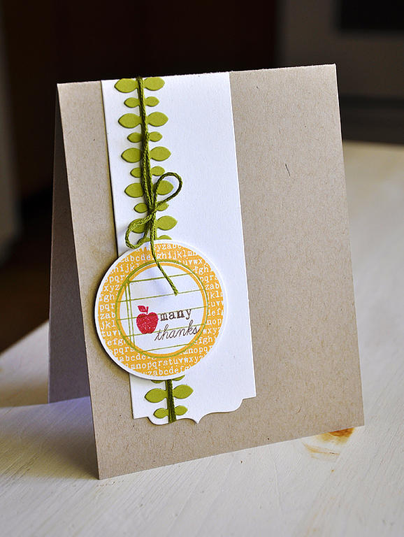 Many Stamps:  Tag-its #6<br />
Ink:  Summer Sunrise, Simply Chartreuse, Dark Chocolate &amp;...