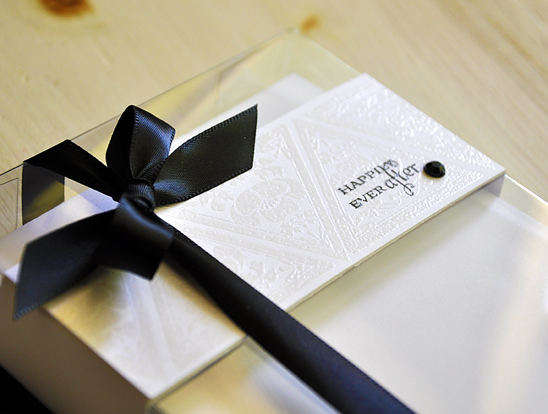 Stamps: Tranquility Trilogy<br />
Ink: True Black &amp; Versamark<br />
Cardstock: White<br />...