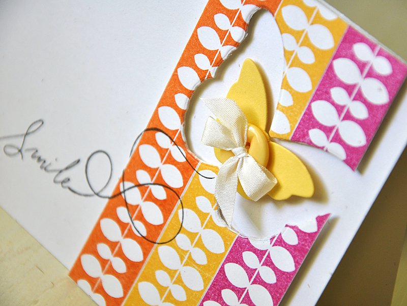 Stamps: Background Basics: Vines &amp; Happy Trails<br />
Ink: Raspberry Fizz, Summer Sunrise,...