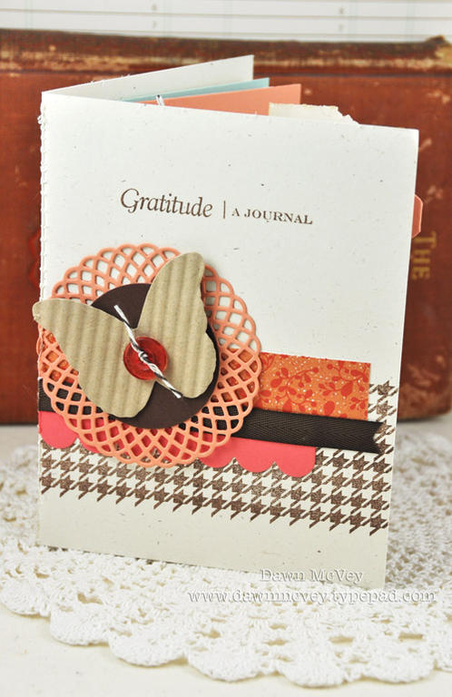 Paper: rustic cream, kraft, melon berry, berry sorbet, dark chocolate<br />
Stamps: Gratitude...
