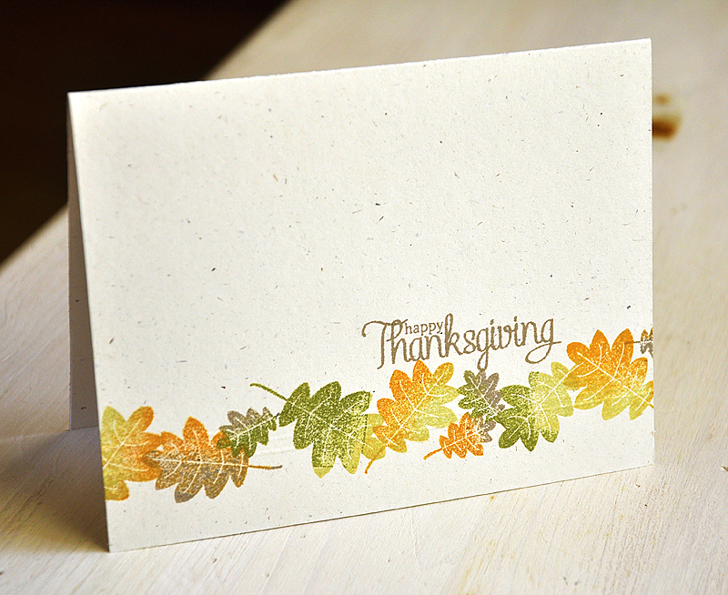 Stamps: Autumn Acorns<br />
Ink: Ranger Distress Ink (Peeled Paint, Shabby Shutters, Frayed...