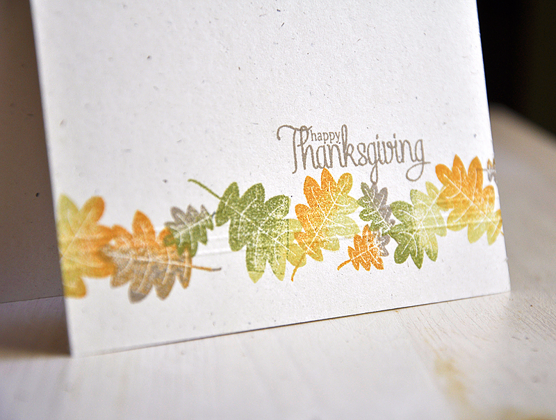 Stamps: Autumn Acorns<br />
Ink: Ranger Distress Ink (Peeled Paint, Shabby Shutters, Frayed...
