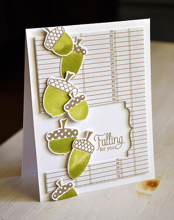 Stamps: Autumn Acorns &amp; Background Basics: Houndstooth<br />
Ink: Spring Moss, Simply...