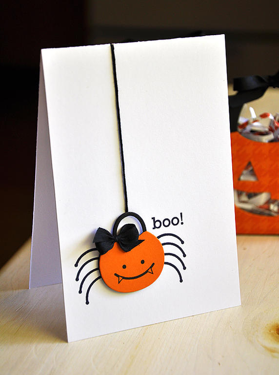 Stamps: Halloween Treats &amp; Sweets<br />
Ink: True Black<br />
Cardstock: White, Orange...