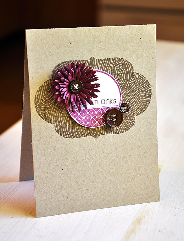 Stamps:  Tag-its #7 &amp; Modern Wood Mats<br />
Ink:  Dark Chocolate &amp; Scarlet Jewel<br />...