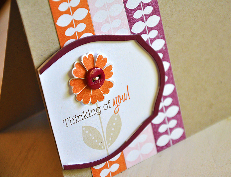 Stamps:  Flower Fusion #7 &amp; Background Basics: Vines<br />
Ink:  Scarlet Jewel, Orange...
