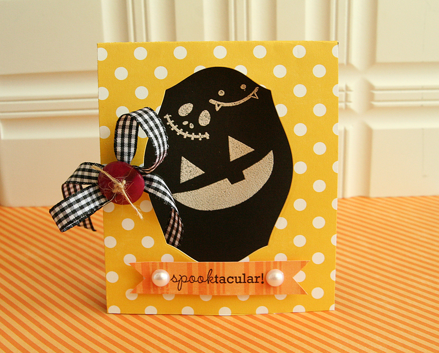 STAMPS: Halloween Treats &amp; Sweets<br />
INK: True Black, Fresh Snow<br />
PAPER: Echo Park...