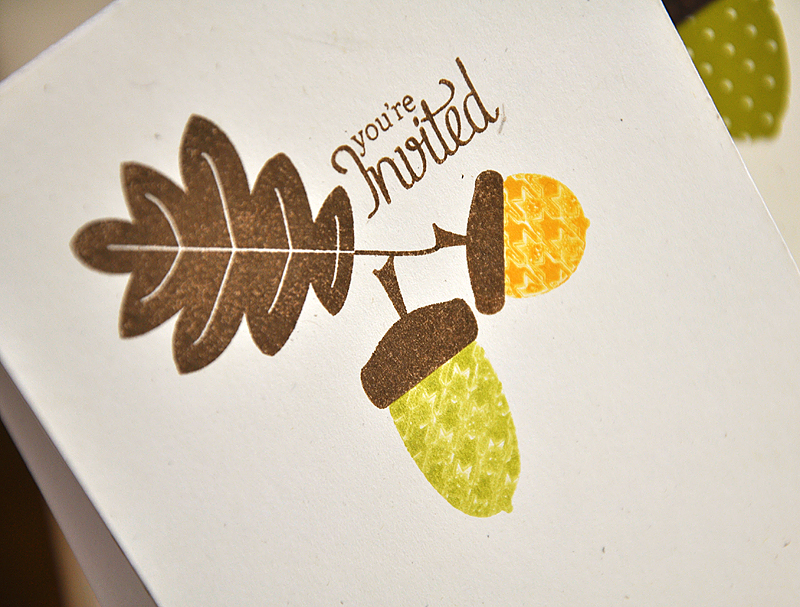 Stamps: Autumn Acorns &amp; Background Basics: Houndstooth<br />
Ink: Dark Chocolate, Simply...