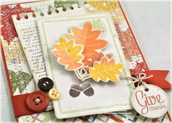 Stamps: Autumn Acorns<br />
Patterned Papers: Fall Prints and Patterns<br />
Cardstock: Rustic...
