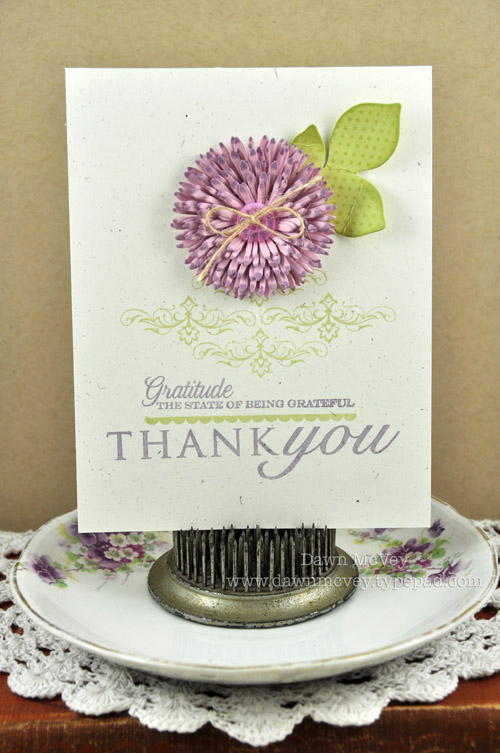 Paper: rustic cream, spring moss, lavender moon<br />
Stamps: Gratitude Journal, Think Big...
