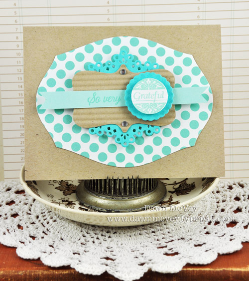 Paper: kraft, stamper's select white, hawaiian shores, aqua mist, funky town<br />
Stamps:...