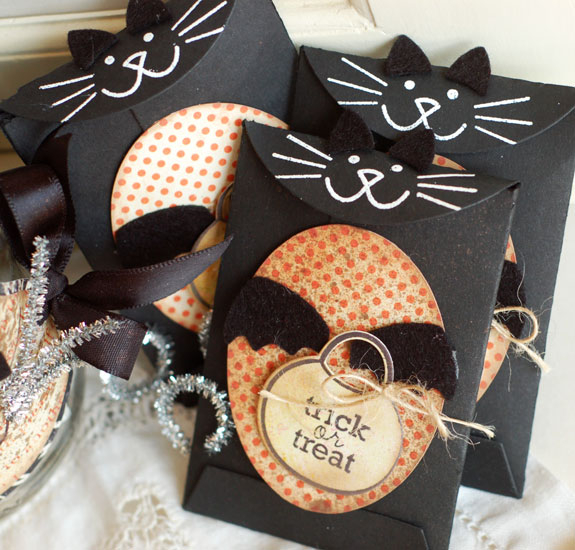 Stamps:  Halloween Treats &amp; Sweets<br />
Ink:  True Black, VersaMark<br />
Cardstock:...
