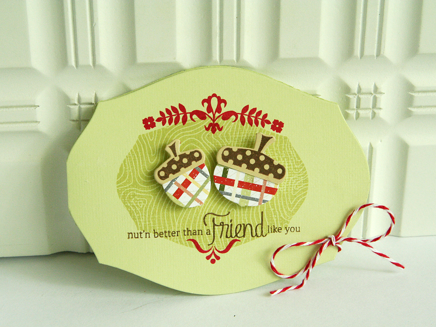 Stamps: Modern Wood Mats, Autumn Acorns<br />
Ink: Pure Poppy, Spring Moss, Dark Chocolate<br...