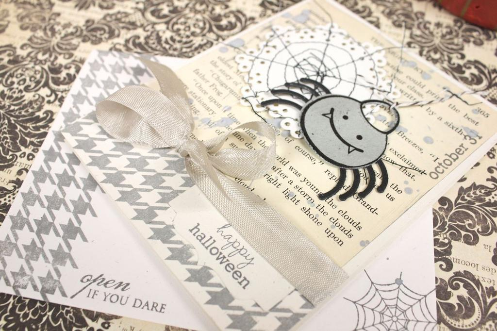 Stamps:Halloween Treats &amp; Sweets, Houndstooth<br />
Ink:Smokey Shadow, Versamark<br />...