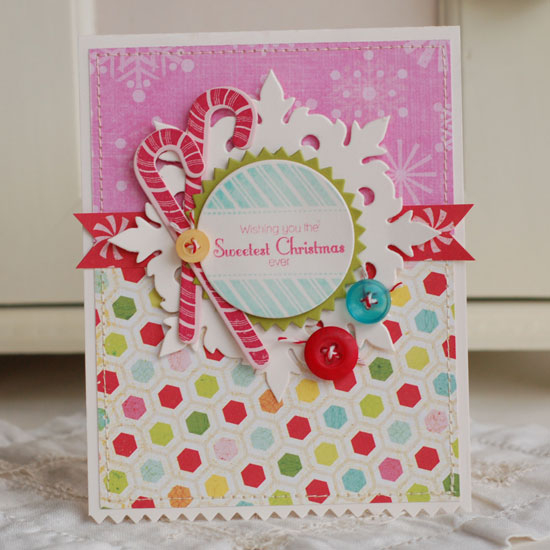 Stamps:  Candy Cane Christmas<br />
Ink:  Pure Poppy, Aqua Mist, Hibiscus Burst<br />...