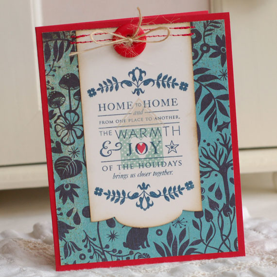 Stamps:  Stylish Sentiments: Holiday, Love Lives Here, Modern Wood Mats<br />
Ink:  Enchanted...