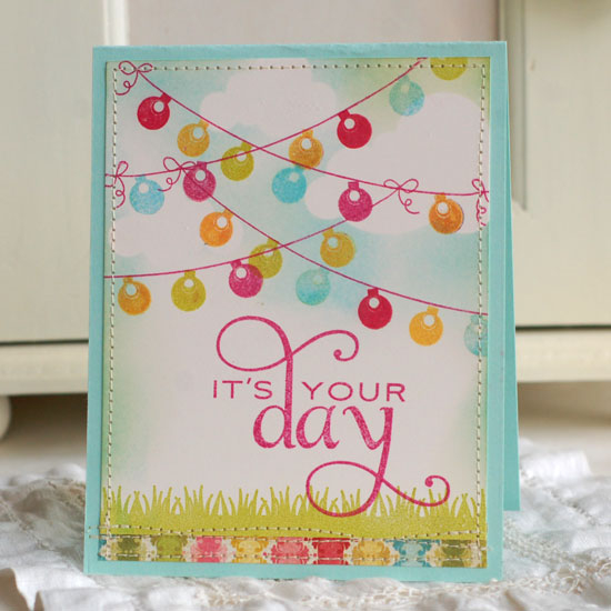Stamps:  Holiday Lights, Banner Builder, Hanging Out, Think Big Favorites #3<br />
Ink:  Pure...