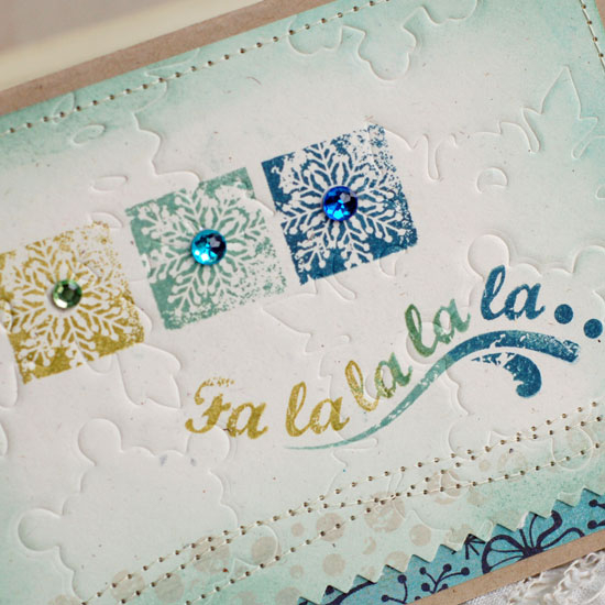 Stamps:  Winter Cheer<br />
Ink:  Ripe Avocado, Ocean Tides, Enchanted Evening, Latte (A...