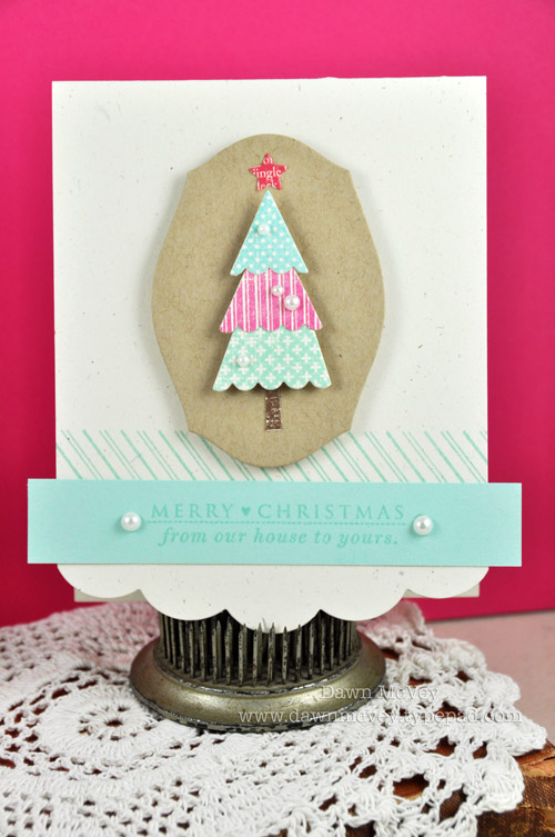 Paper: rustic cream, kraft, aqua mist<br />
Stamps: Love Lives Here: Holiday, Candy Cane...