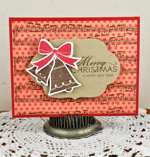 Paper: pure poppy, rustic cream, kraft, Sweet Symphony<br />
Stamps: Bells &amp; Boughs<br />...